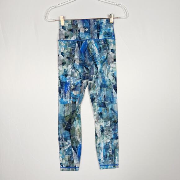 Lululemon Womens Size 4 Wunder Under Hi-Rise 7/8 Tight 25" Sun Dazed Multi Blue - Picture 2 of 11